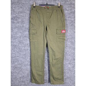 Levi's Cargo Pants Youth 10 Green Pull-On Stretch Tapered Leg Elastic Waist